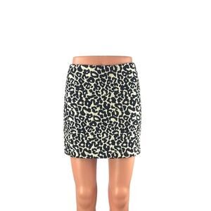 Kendall & Kylie Black Leopard Animal Print High Waist Pencil Mini Skirt Size XS